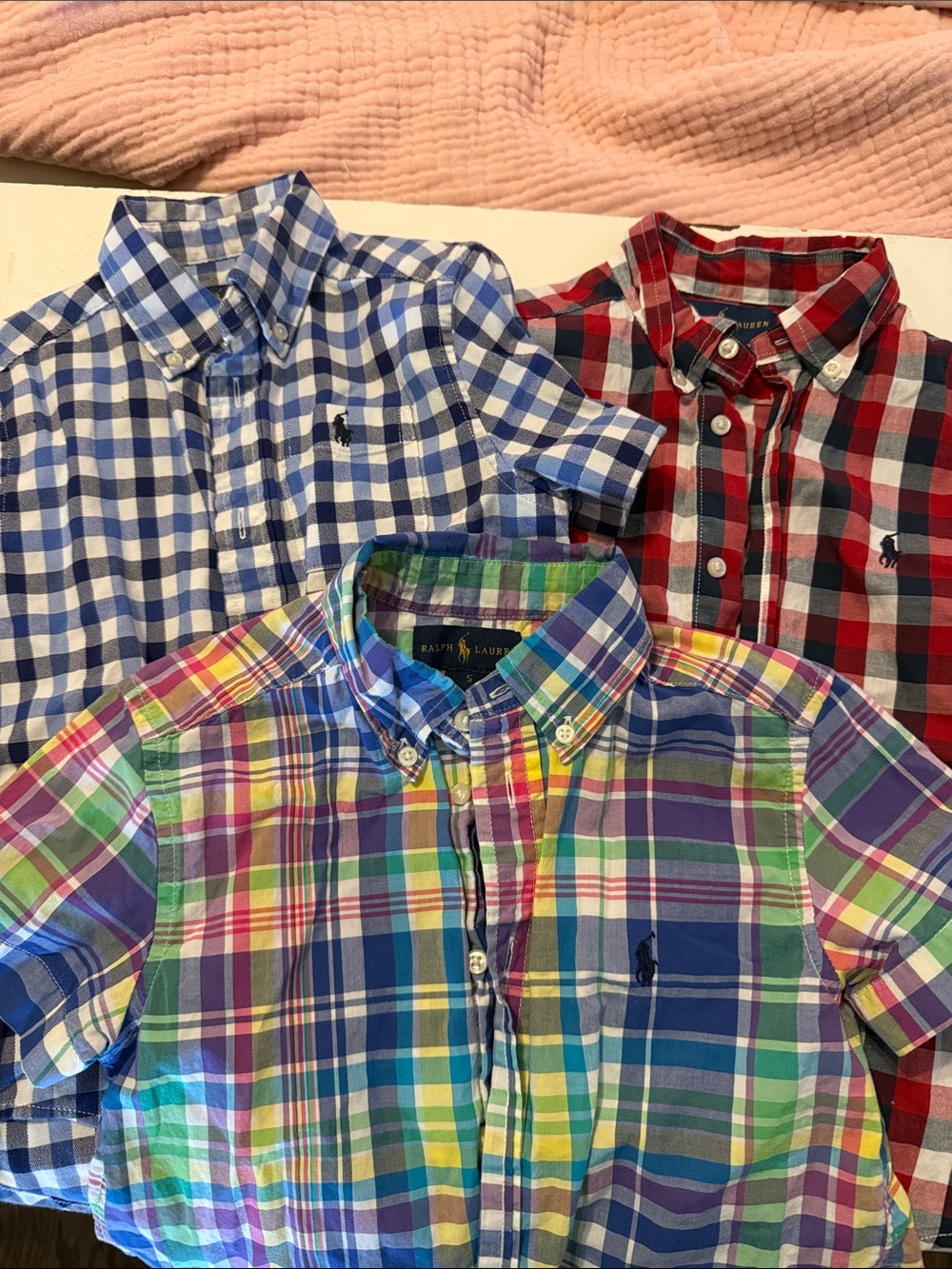 Ralph Lauren Boys' Multicolor Plaid Short-Sleeve Button-Down Shirts